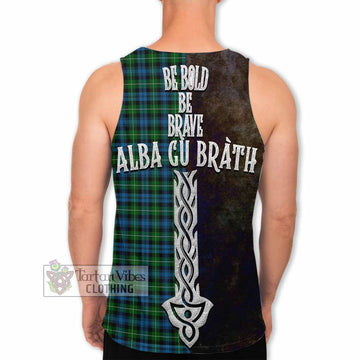 Lamont Tartan Family Crest Men's Tank Top Alba Gu Brath Be Brave Lion Ancient Style - Tartan Vibes Clothing