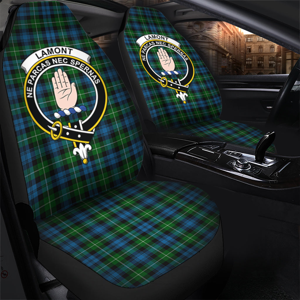 Lamont Tartan Car Seat Cover with Family Crest - Tartanvibesclothing