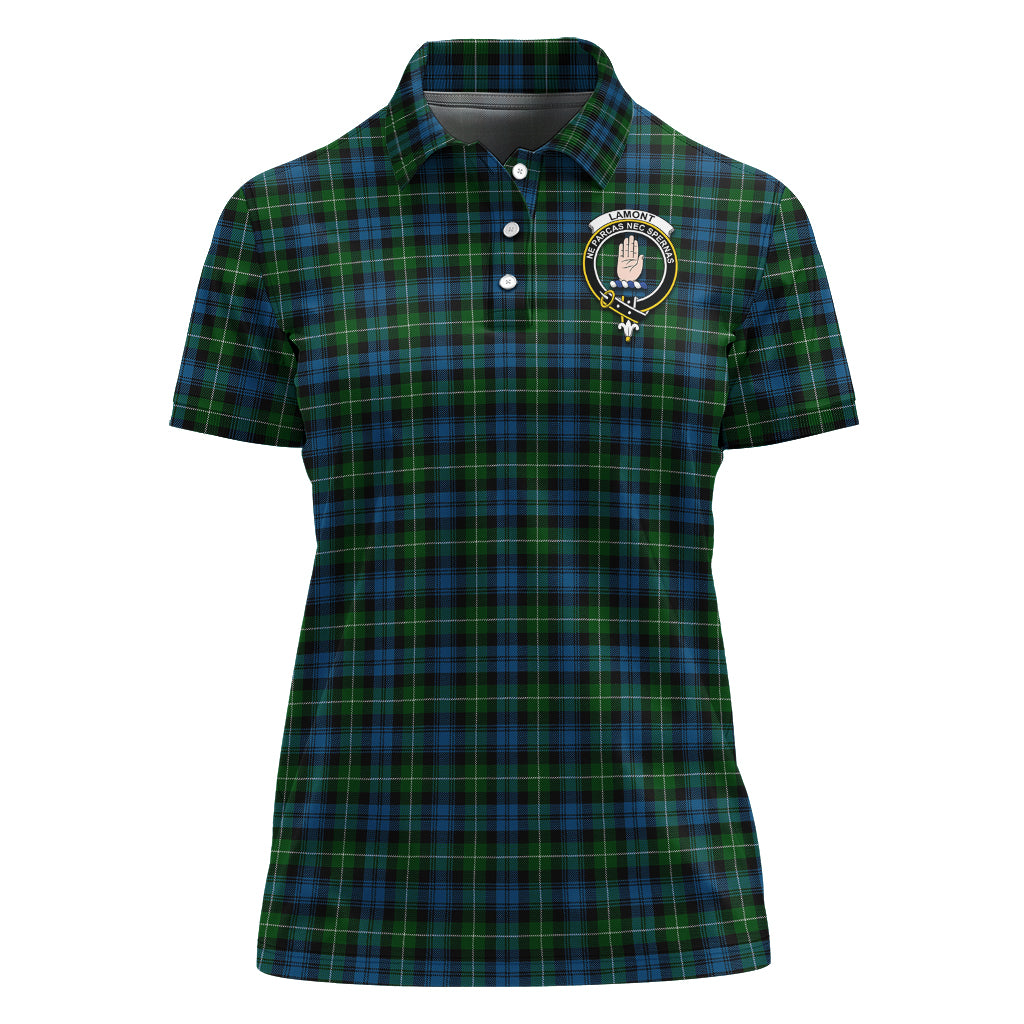 lamont-tartan-polo-shirt-with-family-crest-for-women