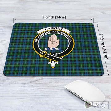 Lamont Tartan Mouse Pad with Family Crest