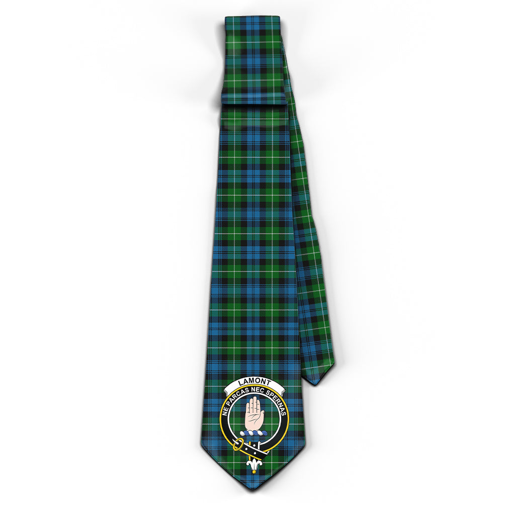 Lamont Tartan Classic Necktie with Family Crest - Tartan Vibes Clothing