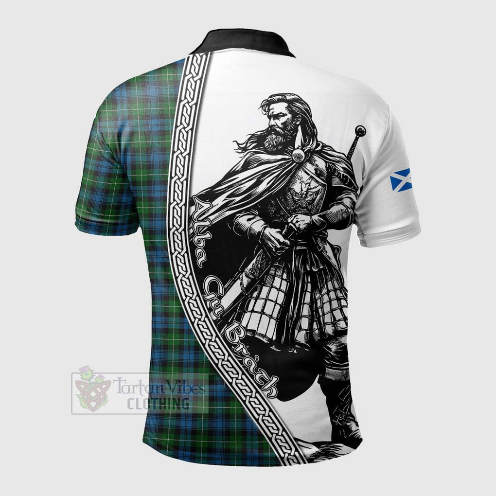 Tartan Vibes Clothing Lamont Tartan Clan Crest Polo Shirt with Highlander Warrior Celtic Style