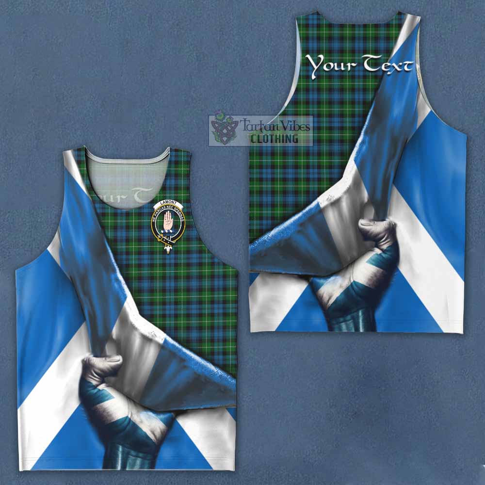 Tartan Vibes Clothing Lamont Tartan Men's Tank Top with Family Crest Scotland Patriotic Style