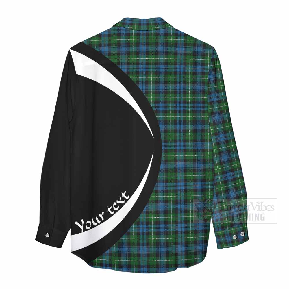 Tartan Vibes Clothing Lamont Tartan Women's Casual Shirt with Family Crest Circle Style