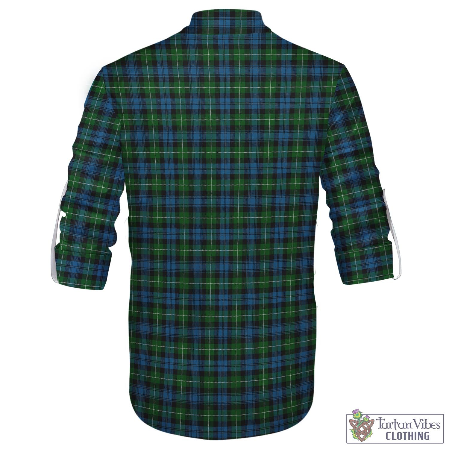 Tartan Vibes Clothing Lamont Tartan Men's Scottish Traditional Jacobite Ghillie Kilt Shirt with Family Crest