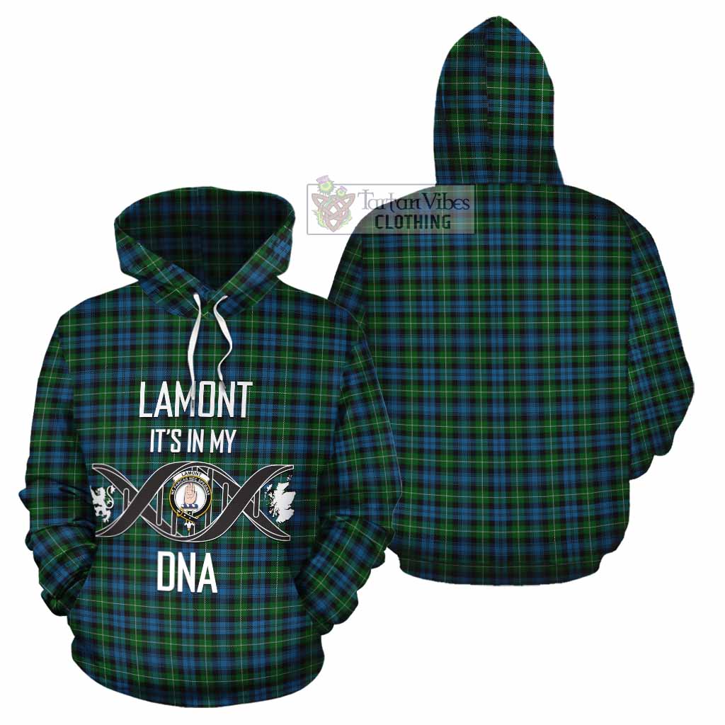 Tartan Vibes Clothing Lamont Tartan Cotton Hoodie with Family Crest DNA In Me Style