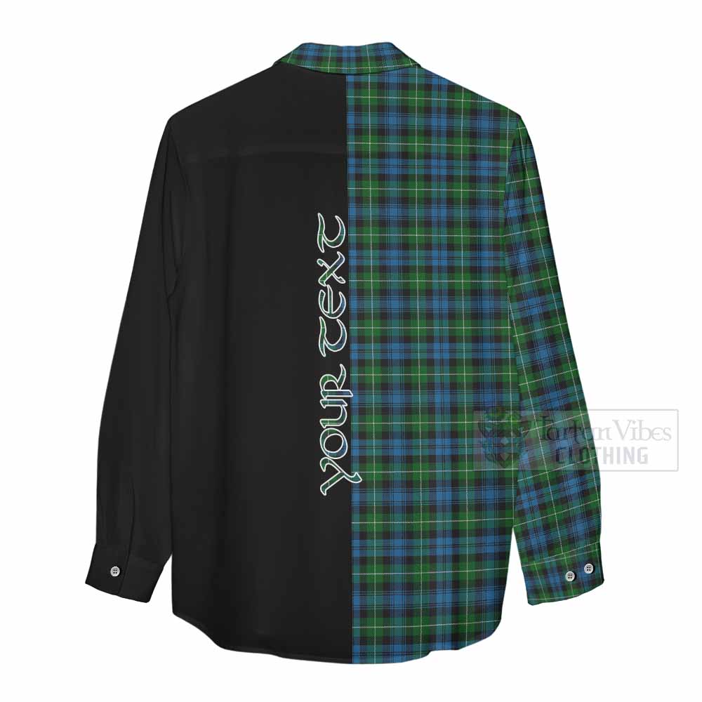 Tartan Vibes Clothing Lamont Tartan Women's Casual Shirt with Family Crest and Half Of Me Style