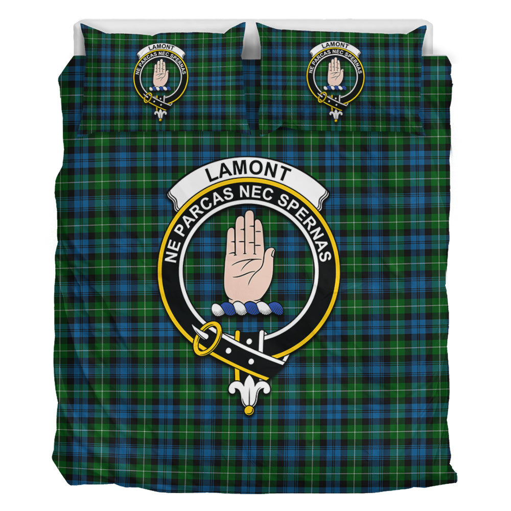 Lamont Tartan Bedding Set with Family Crest - Tartan Vibes Clothing