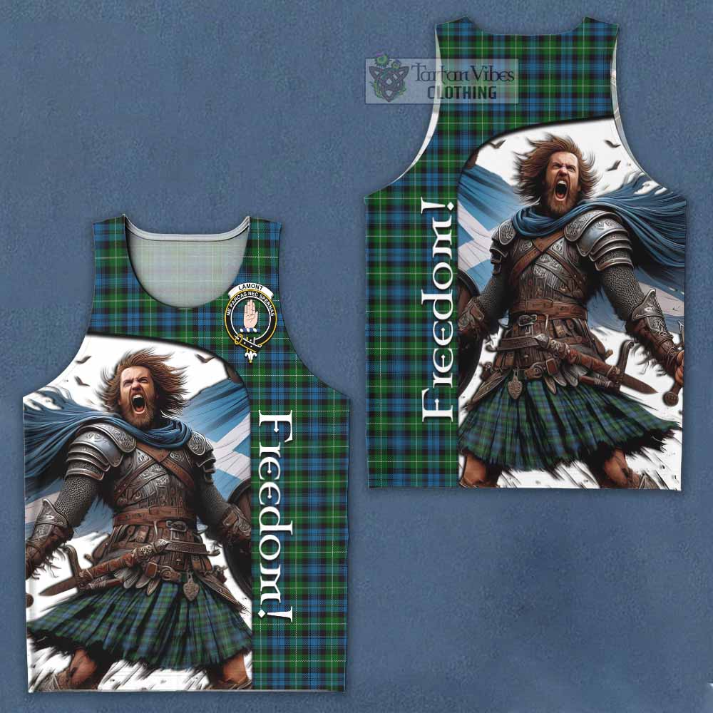 Tartan Vibes Clothing Lamont Crest Tartan Men's Tank Top Inspired by the Freedom of Scottish Warrior