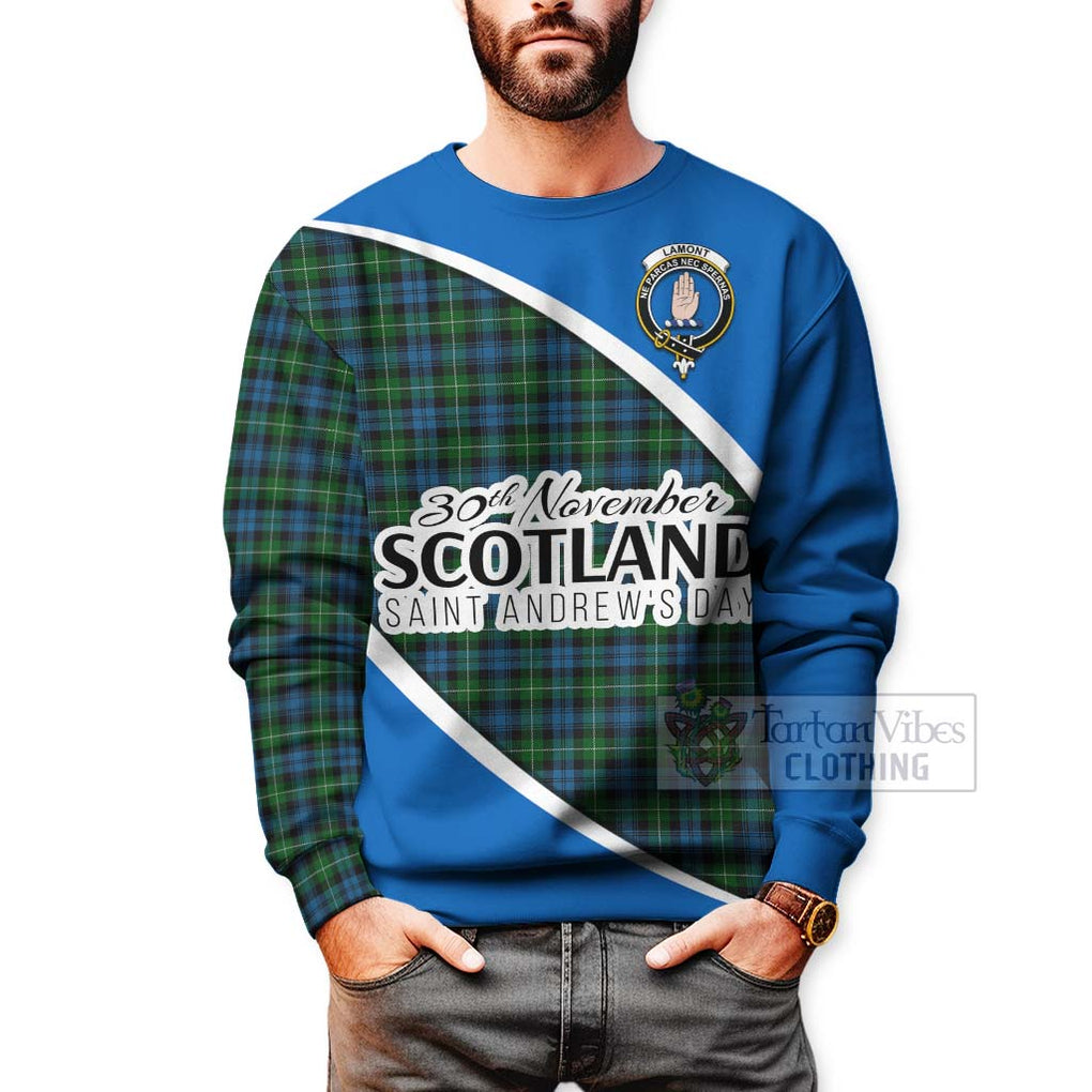 Tartan Vibes Clothing Lamont Family Crest Tartan Sweatshirt Celebrate Saint Andrew's Day in Style