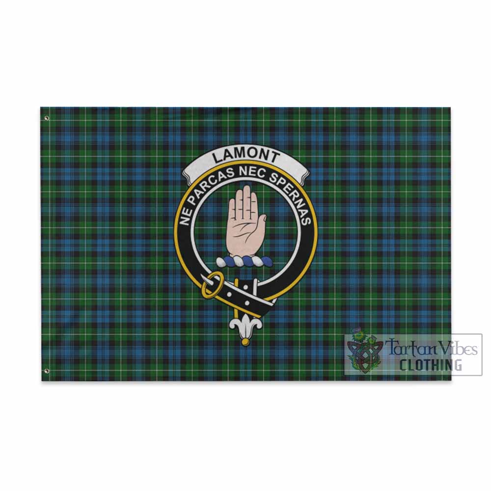 Tartan Vibes Clothing Lamont Tartan House Flag with Family Crest