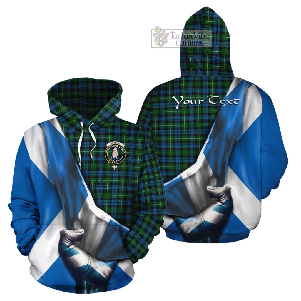 Tartan Vibes Clothing Lamont Tartan Cotton Hoodie with Family Crest Scotland Patriotic Style