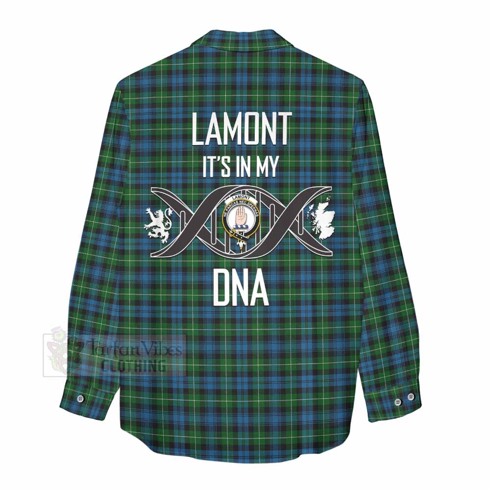 Tartan Vibes Clothing Lamont Tartan Women's Casual Shirt with Family Crest DNA In Me Style