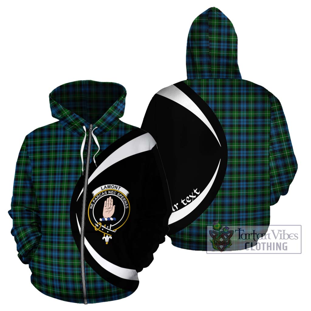 Tartan Vibes Clothing Lamont Tartan Hoodie with Family Crest Circle Style