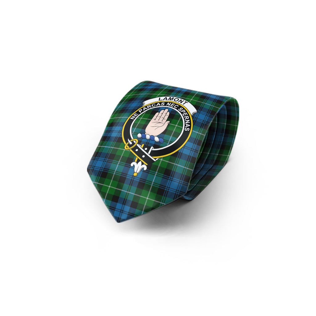 Lamont Tartan Classic Necktie with Family Crest - Tartan Vibes Clothing