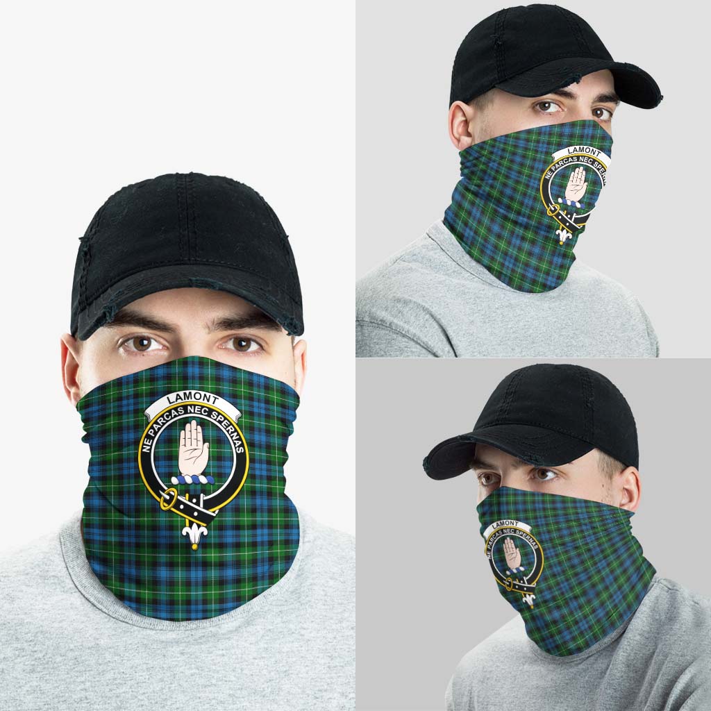 Lamont Tartan Neck Gaiters, Tartan Bandanas, Tartan Head Band with Family Crest