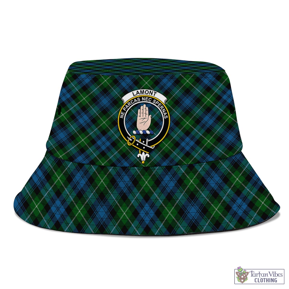 Tartan Vibes Clothing Lamont Tartan Bucket Hat with Family Crest