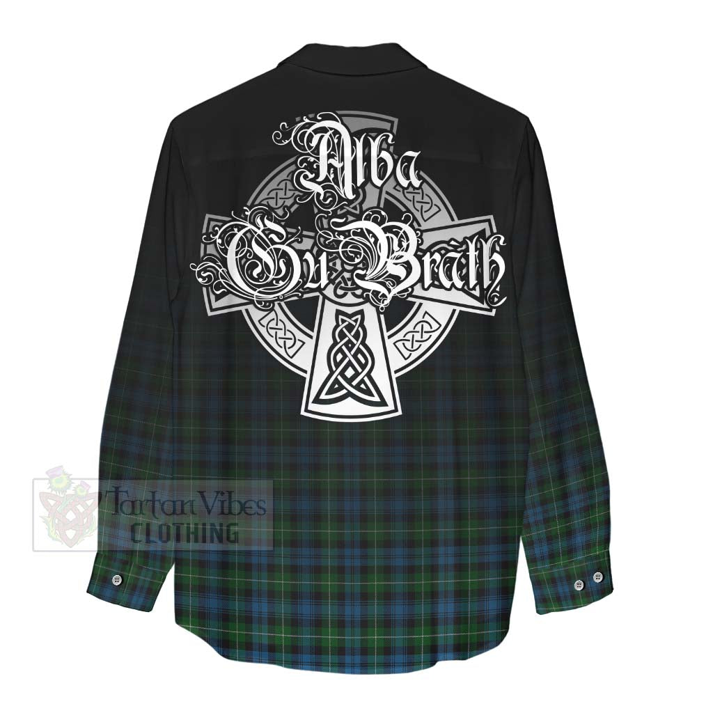 Tartan Vibes Clothing Lamont Tartan Women's Casual Shirt Featuring Alba Gu Brath Family Crest Celtic Inspired