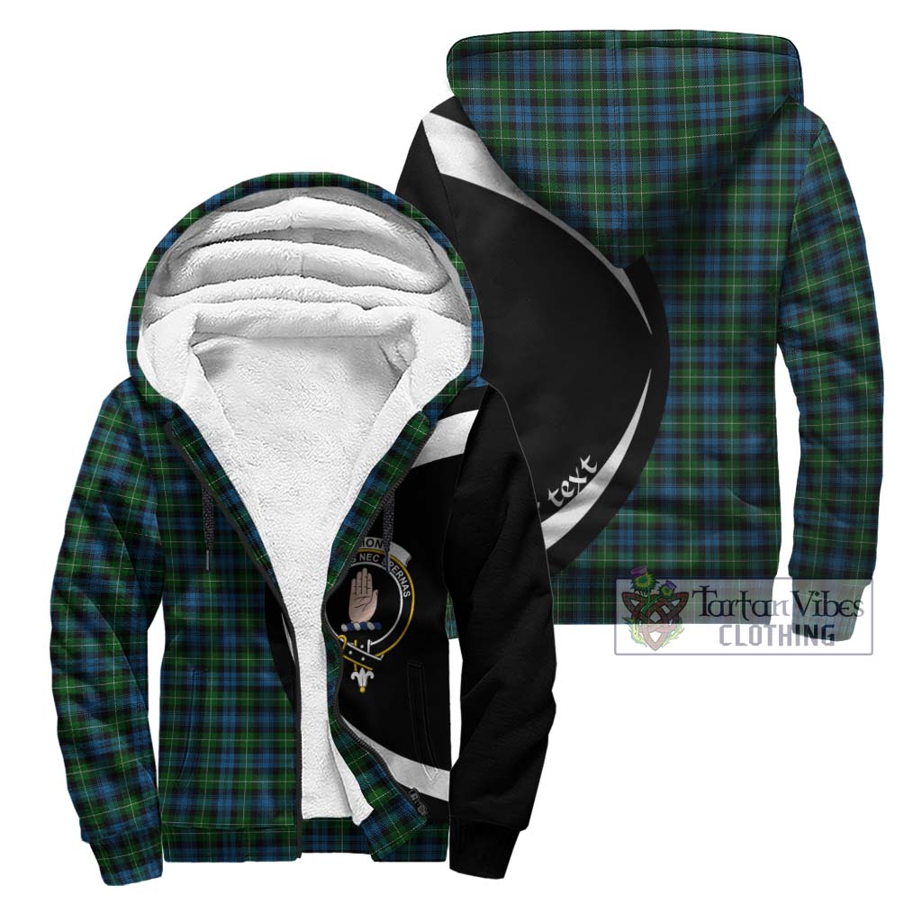 Lamont Tartan Sherpa Hoodie with Family Crest Circle Style Unisex - Tartan Vibes Clothing