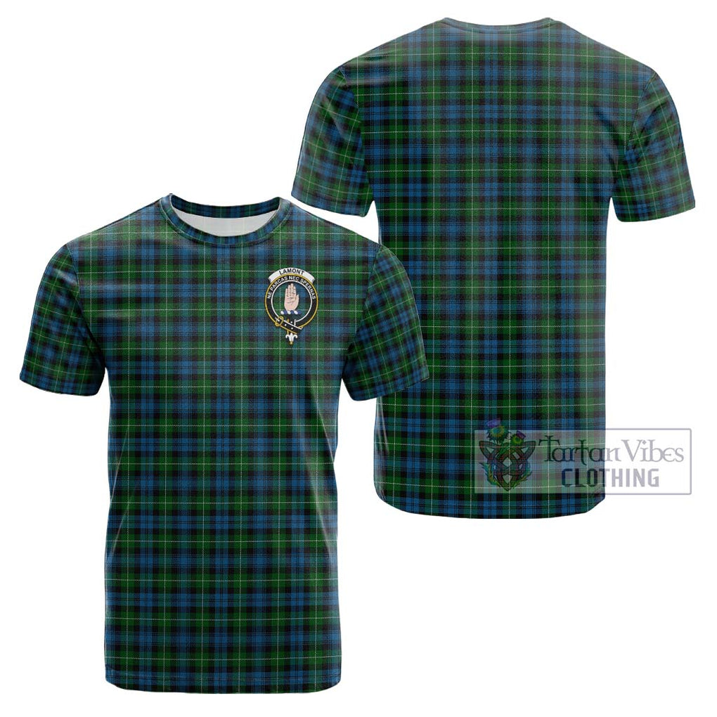 Lamont Tartan Cotton T-Shirt with Family Crest Kid's Shirt - Tartanvibesclothing Shop