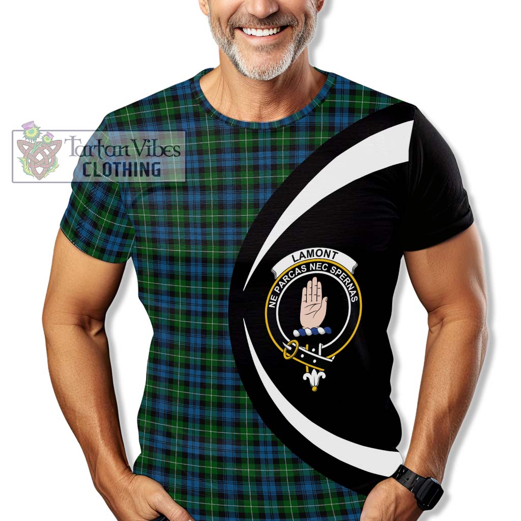 Tartan Vibes Clothing Lamont Tartan T-Shirt with Family Crest Circle Style