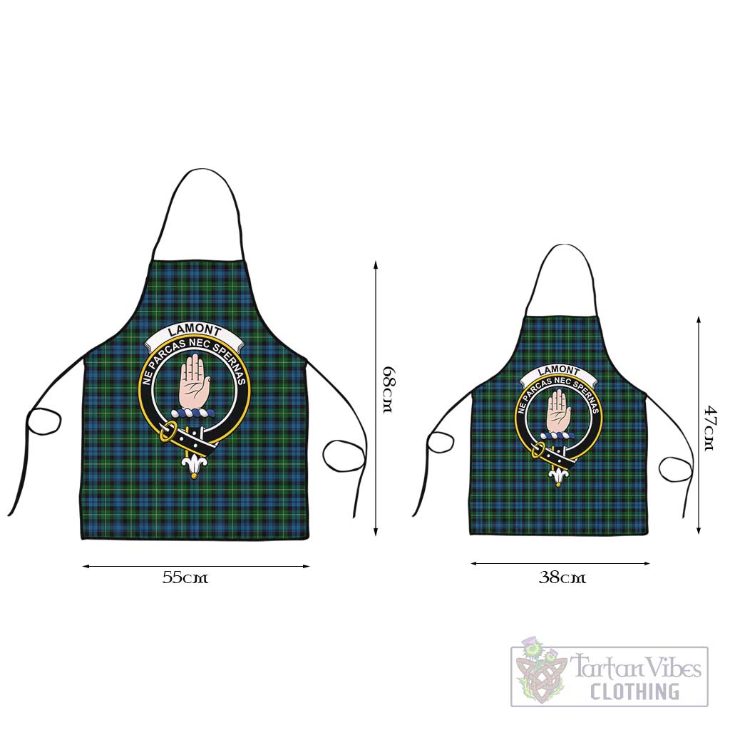 Lamont Tartan Apron with Family Crest Black L 55x68 cm - Tartan Vibes Clothing