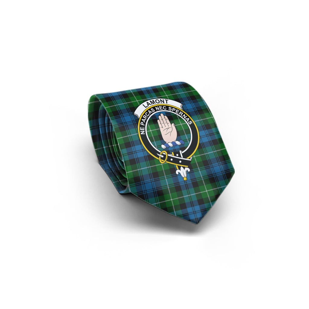 Lamont Tartan Classic Necktie with Family Crest - Tartan Vibes Clothing