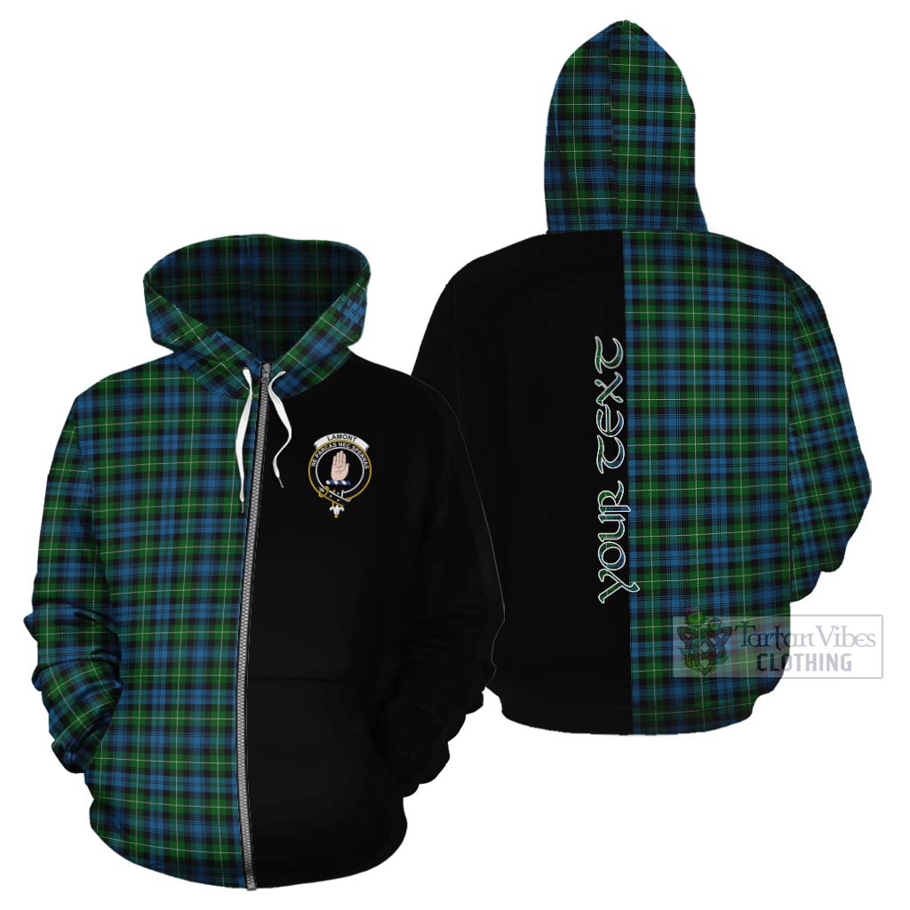 Tartan Vibes Clothing Lamont Tartan Cotton Hoodie with Family Crest and Half Of Me Style