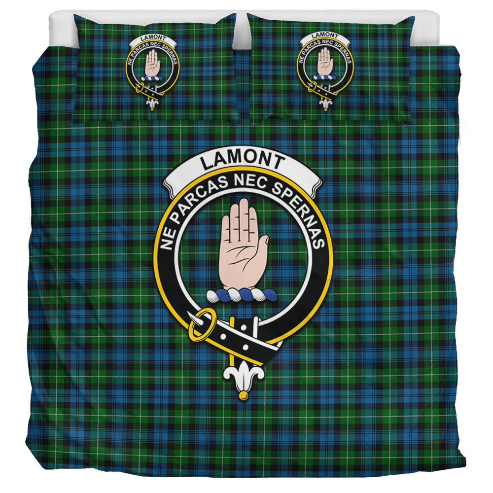 Lamont Tartan Bedding Set with Family Crest UK Bedding Set UK Super King 104*94 inch - Tartan Vibes Clothing