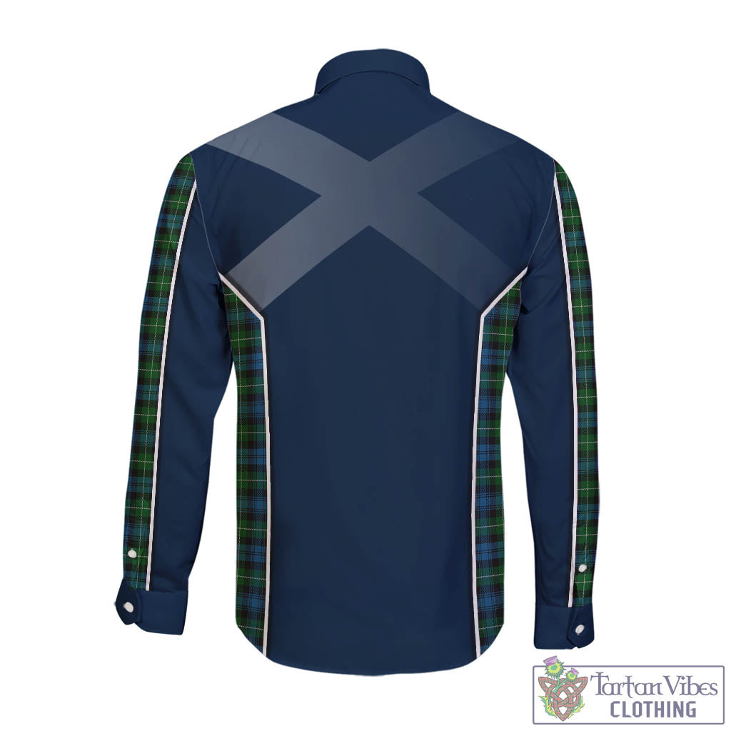 Tartan Vibes Clothing Lamont Tartan Long Sleeve Button Up Shirt with Family Crest and Scottish Thistle Vibes Sport Style