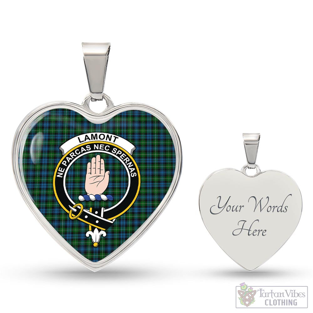 Tartan Vibes Clothing Lamont Tartan Heart Necklace with Family Crest