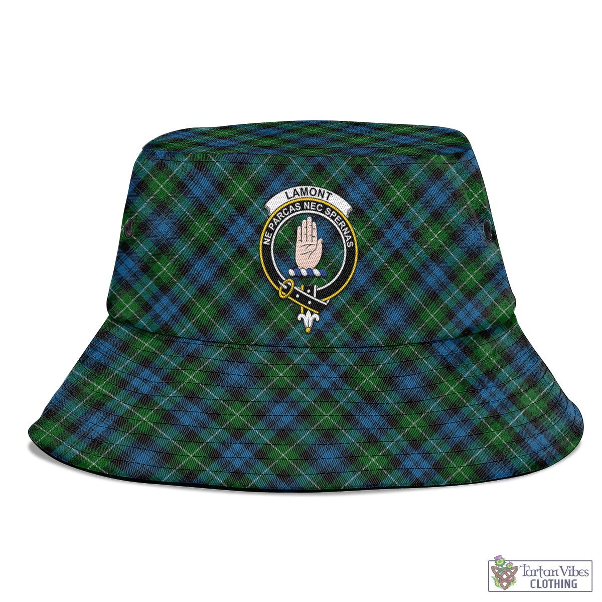 Tartan Vibes Clothing Lamont Tartan Bucket Hat with Family Crest