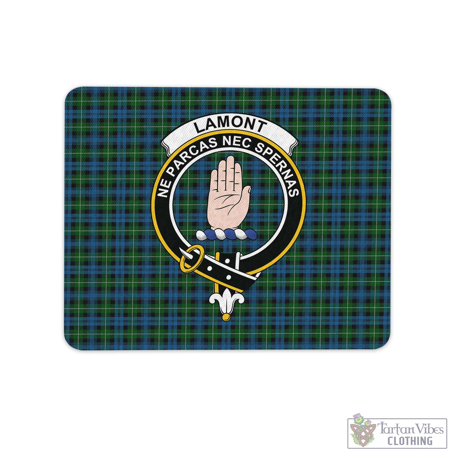 Tartan Vibes Clothing Lamont Tartan Mouse Pad with Family Crest