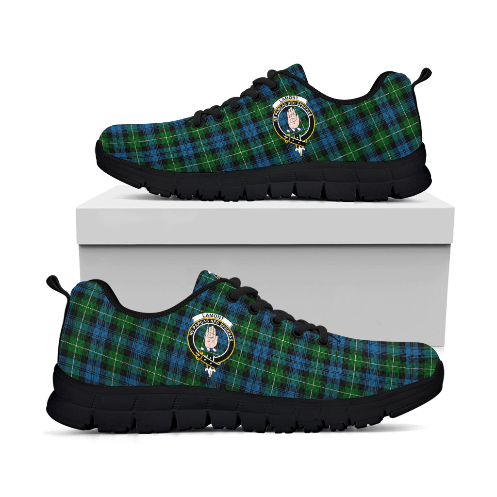 Lamont Tartan Sneakers with Family Crest - Tartan Vibes Clothing