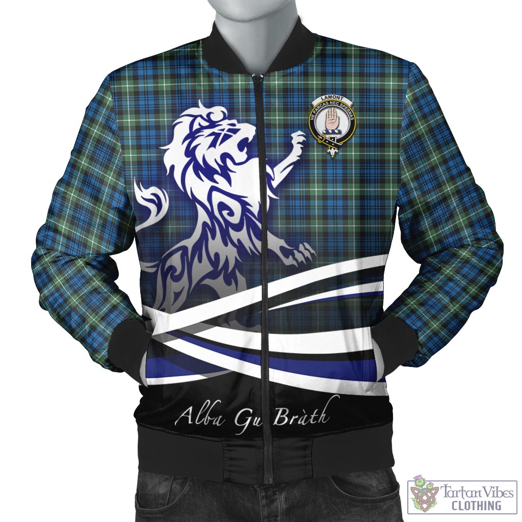 Tartan Vibes Clothing Lamont Ancient Tartan Bomber Jacket with Alba Gu Brath Regal Lion Emblem