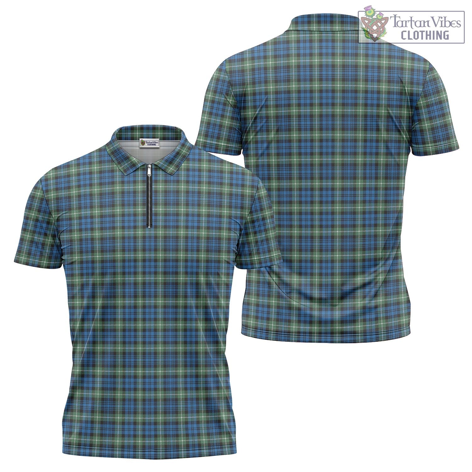 Tartan Vibes Clothing Lamont Ancient Tartan Zipper Polo Shirt