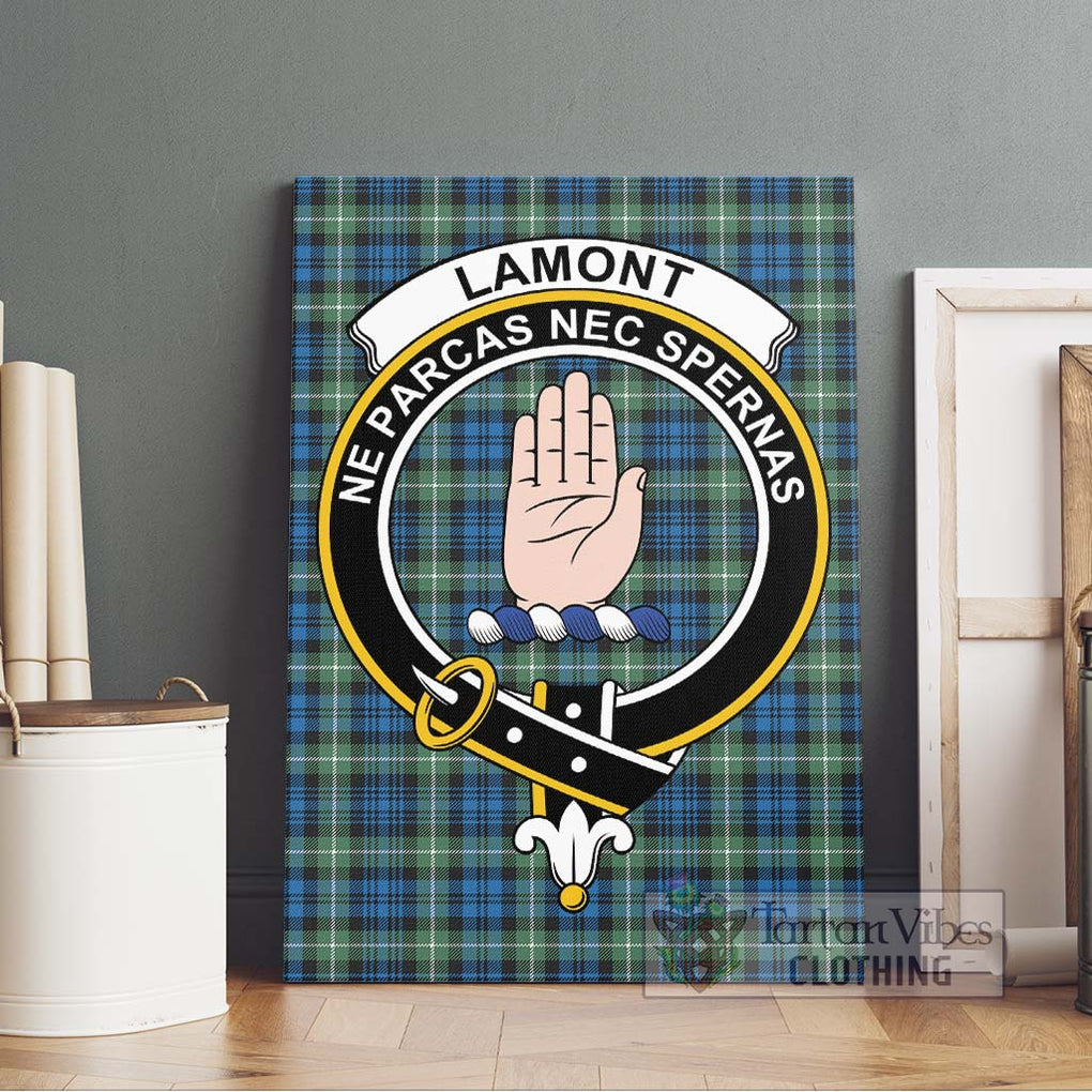 Lamont Ancient Tartan Canvas Print Wall Art with Family Crest Without Frame - Tartan Vibes Clothing