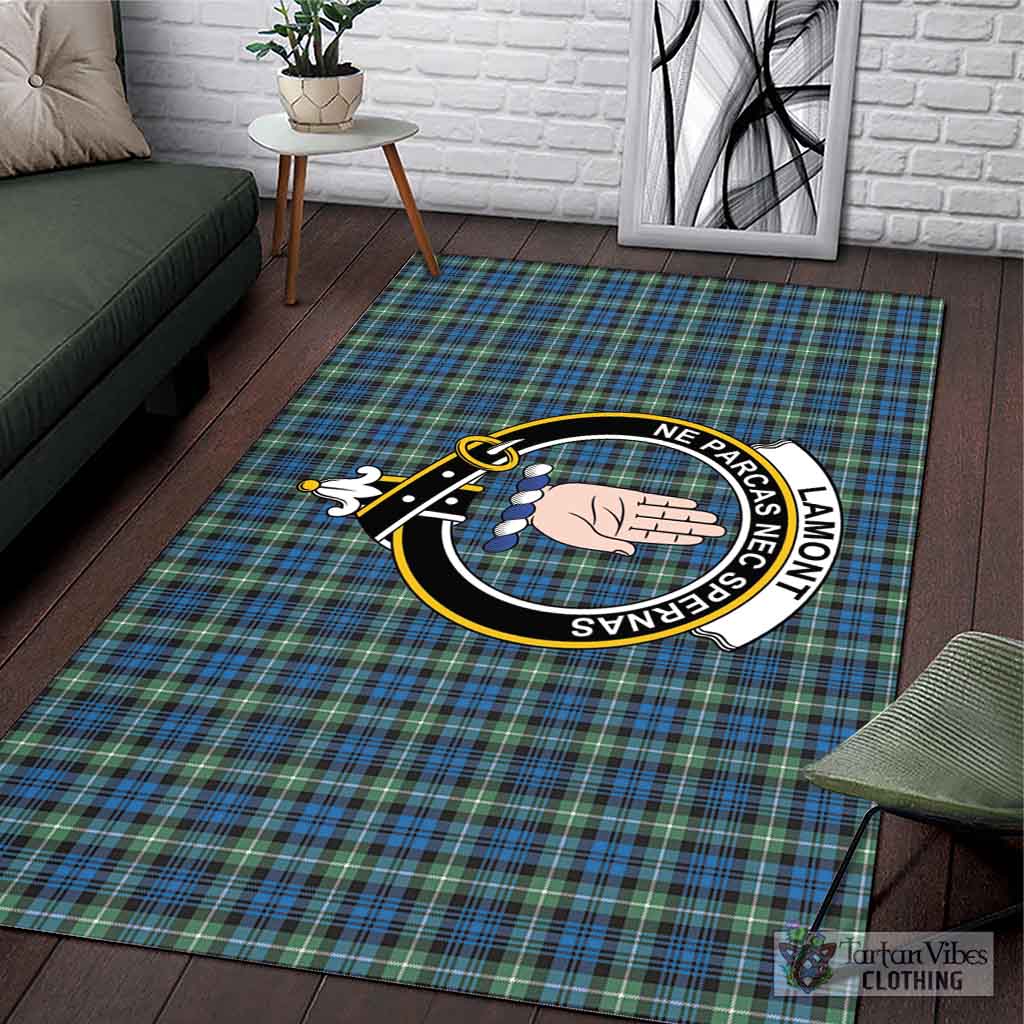 Tartan Vibes Clothing Lamont Ancient Tartan Area Rug with Family Crest