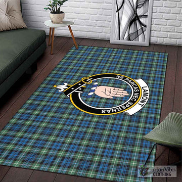 Lamont Ancient Tartan Area Rug with Family Crest