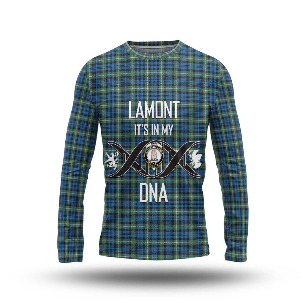 Lamont Ancient Tartan Long Sleeve T-Shirt with Family Crest DNA In Me Style Unisex - Tartanvibesclothing Shop