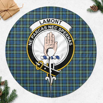 Lamont Ancient Tartan Christmas Tree Skirt with Family Crest