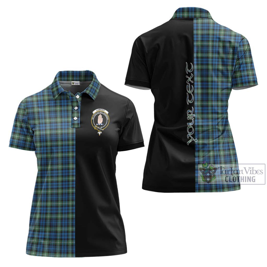 Lamont Ancient Tartan Women's Polo Shirt with Family Crest and Half Of Me Style Women - Tartanvibesclothing Shop