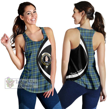 Lamont Ancient Tartan Women's Racerback Tanks with Family Crest Circle Style