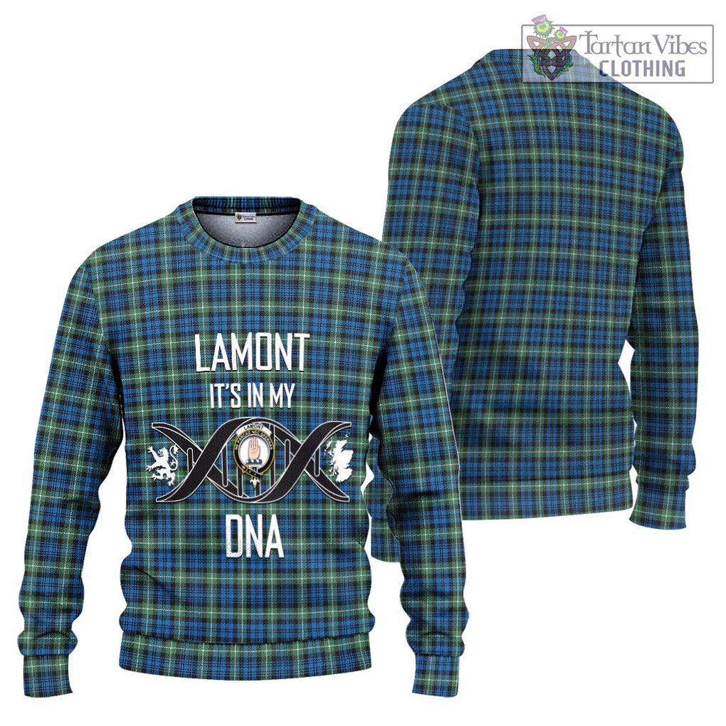 Lamont Ancient Tartan Knitted Sweater with Family Crest DNA In Me Style Unisex - Tartanvibesclothing Shop