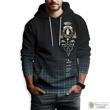 Lamont Ancient Tartan Hoodie Featuring Alba Gu Brath Family Crest Celtic Inspired