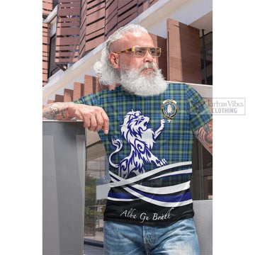 Lamont Ancient Tartan Cotton T-shirt with Alba Gu Brath Regal Lion Emblem