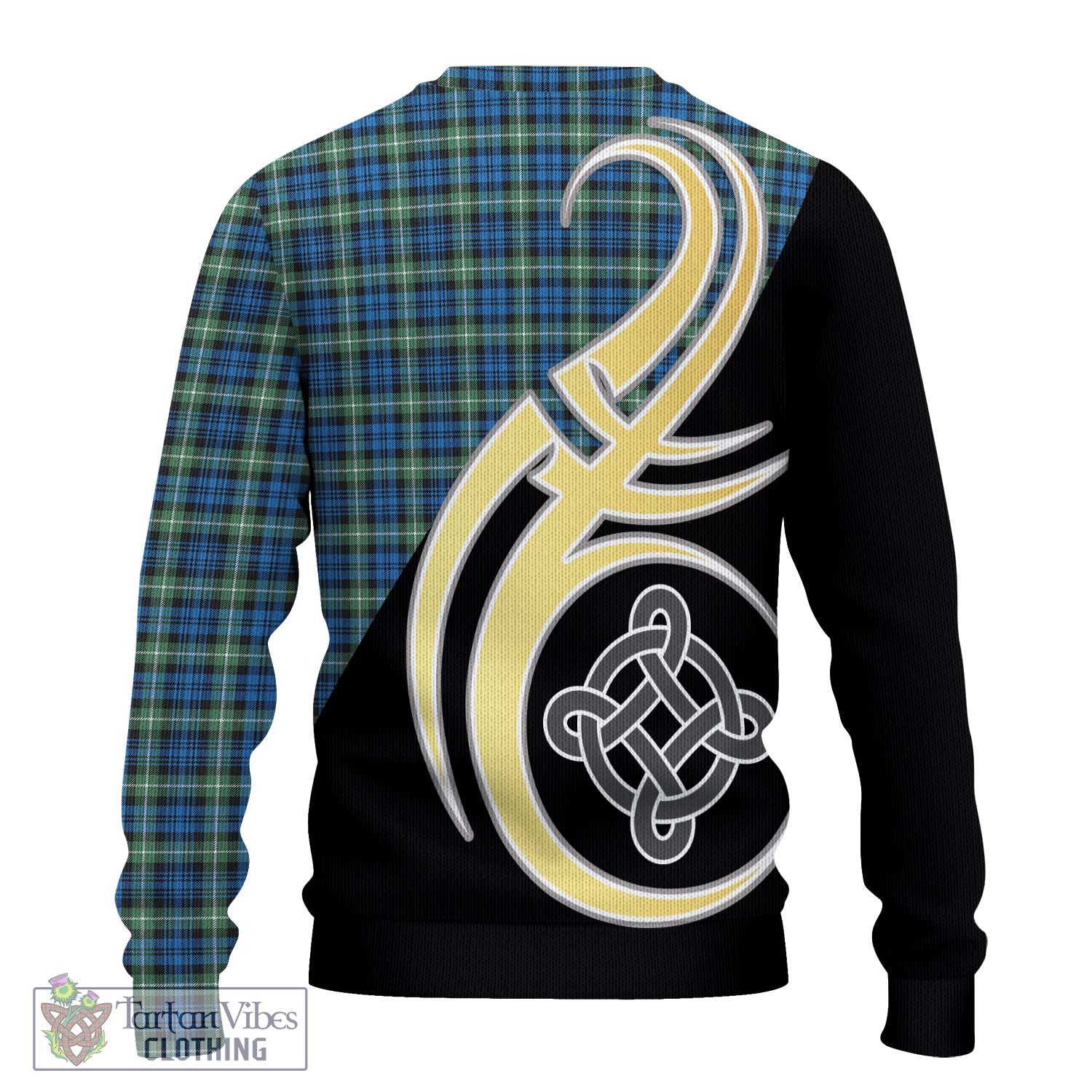 Lamont Ancient Tartan Knitted Sweater with Family Crest and Celtic Symbol Style - Tartan Vibes Clothing