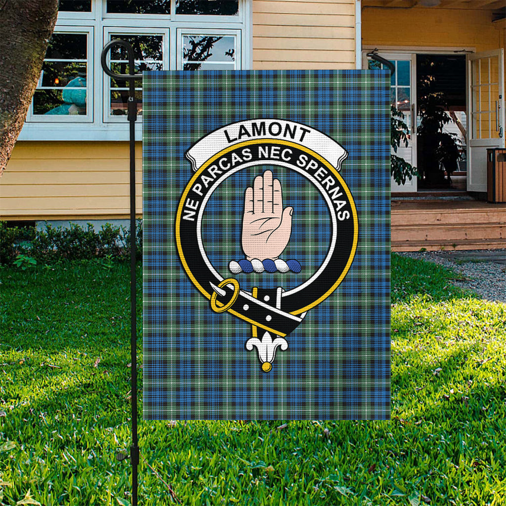 Lamont Ancient Tartan Flag with Family Crest - Tartan Vibes Clothing