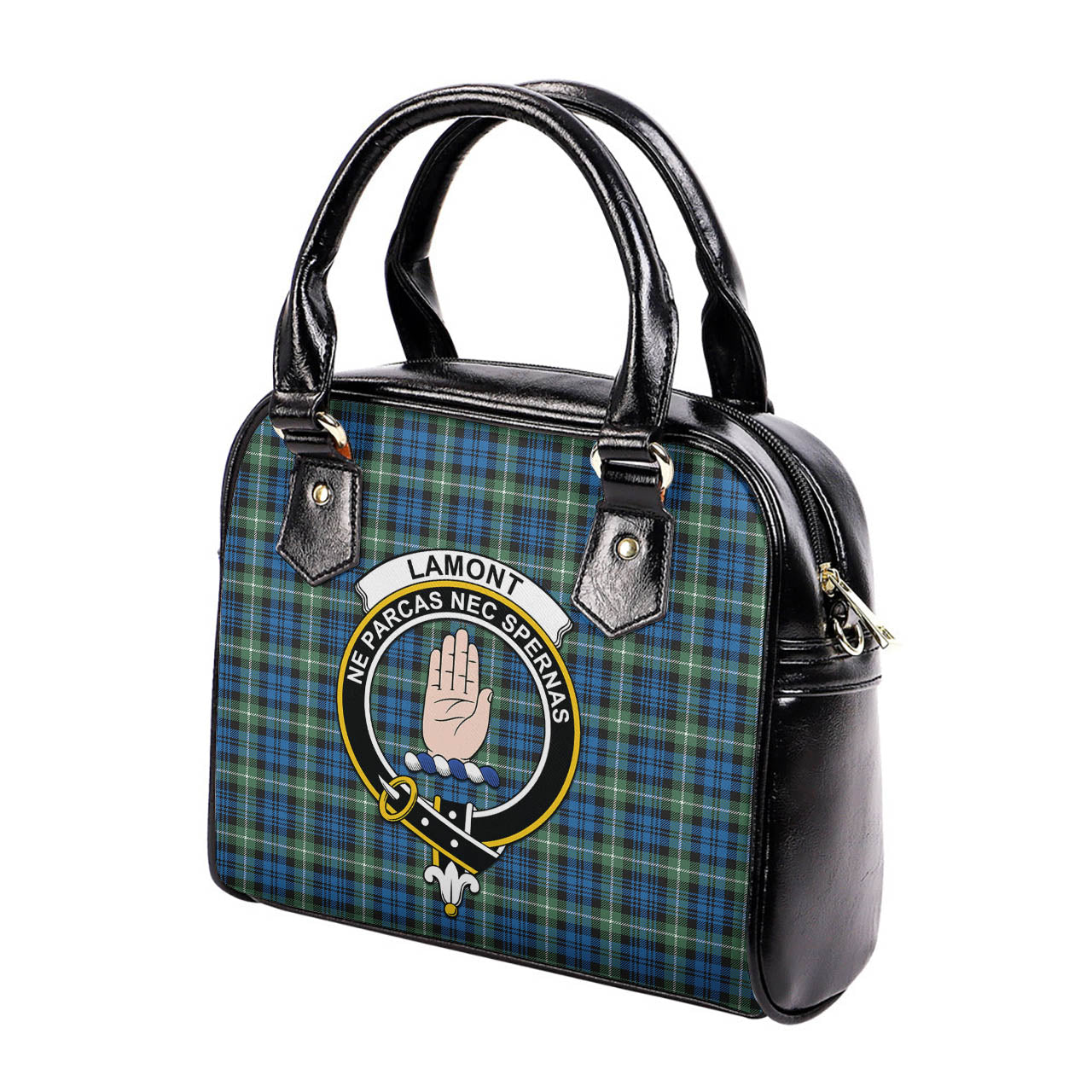 Lamont Ancient Tartan Shoulder Handbags with Family Crest - Tartanvibesclothing