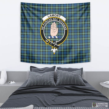 Lamont Ancient Tartan Tapestry Wall Hanging and Home Decor for Room with Family Crest